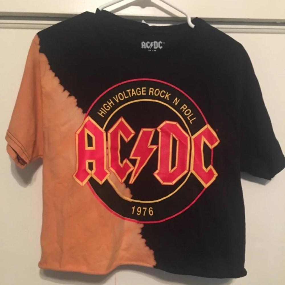 AC/DC Rock & roll Acid Wash Band Tee